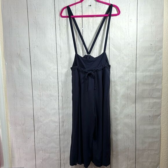 Niko And ... Navy Blue Wide Leg Pockets Womens Summer Jumpsuit - Picture 2 of 14
